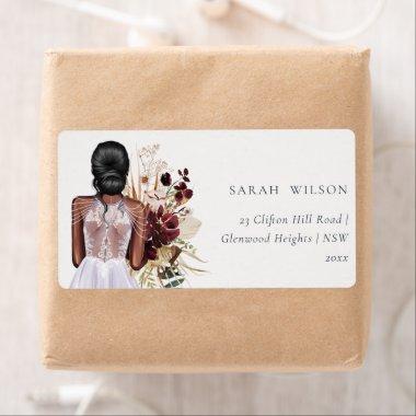Elegant Boho Lilac Wedding Gown Bride Address Label