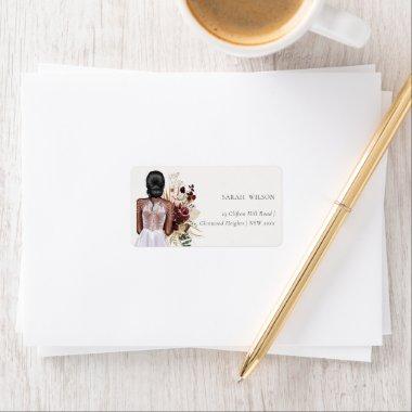 Elegant Boho Lilac Wedding Gown Bride Address Label