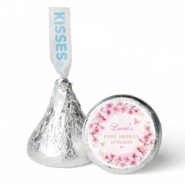 Elegant Boho Pink Watercolor Floral Bridal Shower Hershey®'s Kisses®