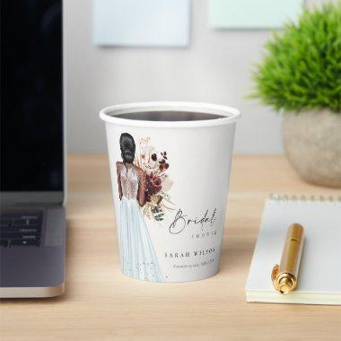 Elegant Boho Sky Blue Wedding Gown  Paper Cups