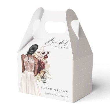 Elegant Boho White Wedding Gown Bridal Shower Favor Boxes