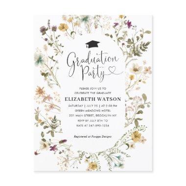Elegant Boho Wildflower Floral Graduation Party Post