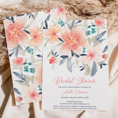 Elegant bold floral fall boho earth bridal shower Invitations