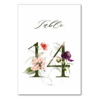 Elegant Botanical Floral Number 14, Table Number