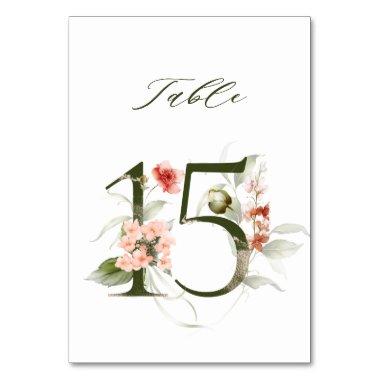 Elegant Botanical Floral Number 15, Table Number