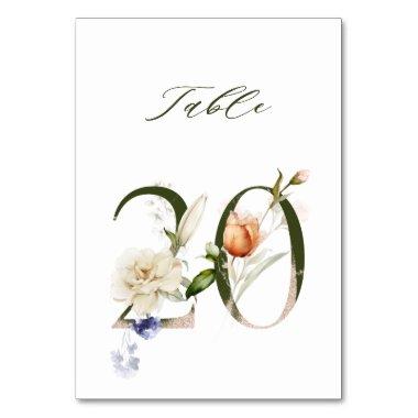 Elegant Botanical Floral Number 20, Table Number