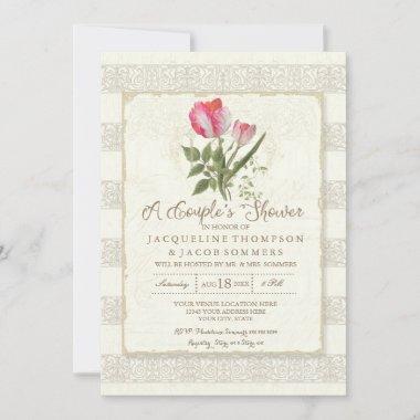Elegant Botanical Garden Floral Couples Shower Invitations