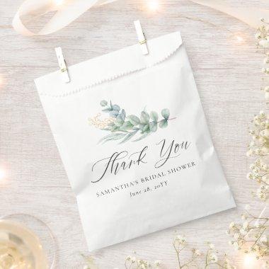 Elegant Botanical Greenery Gold Berries Thank You Favor Bag