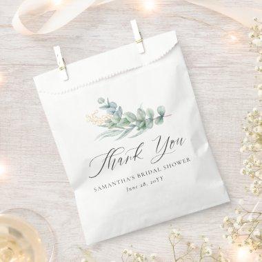 Elegant Botanical Greenery Gold Berries Thank You Favor Bag