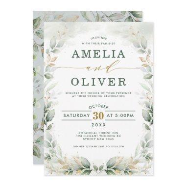 Elegant Botanical Greenery Gold Garden Wedding