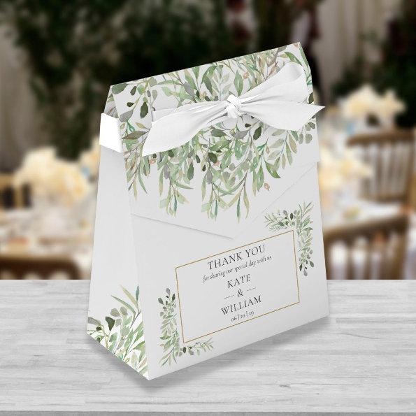 Elegant Botanical Greenery Wedding Favor Box