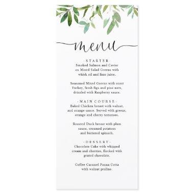 Elegant Botanical Sage Greenery Eucalyptus Script Menu