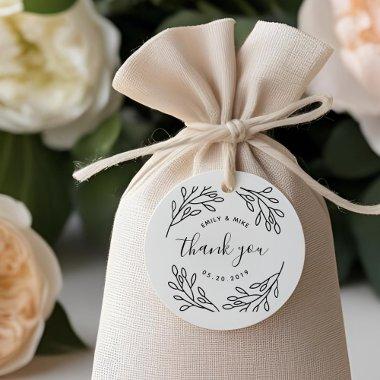 Elegant Botanical Wedding Favor Thank You Self-inking Stamp