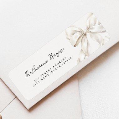 Elegant Bow Bridal Shower Return Address Label
