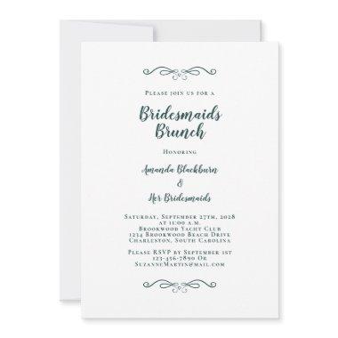Elegant Bridal Brunch Bridesmaids Emerald Green