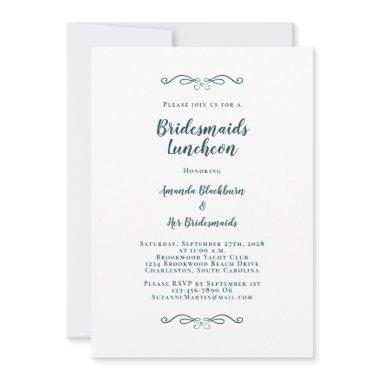 Elegant Bridal Luncheon Bridesmaids Emerald Green