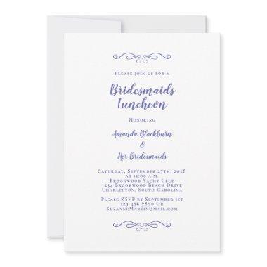 Elegant Bridal Luncheon Bridesmaids Periwinkle