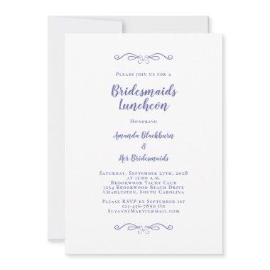 Elegant Bridal Luncheon Bridesmaids Periwinkle   Invitations