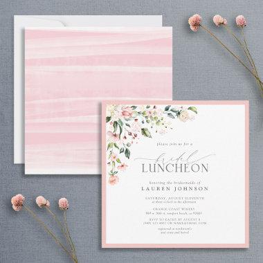 Elegant Bridal Luncheon Floral Pink Invitations