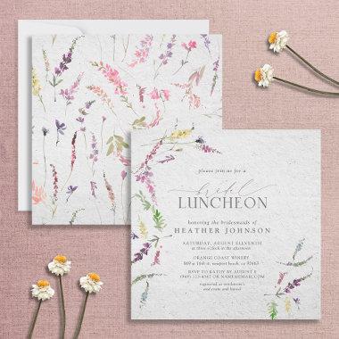 Elegant Bridal Luncheon Floral Wildflower Invitations
