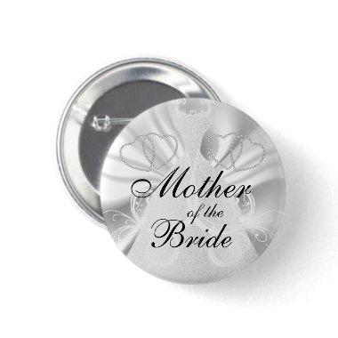 Elegant Bridal Party White Faux Satin Button