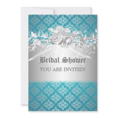 Elegant  Baroque Flourish Blue