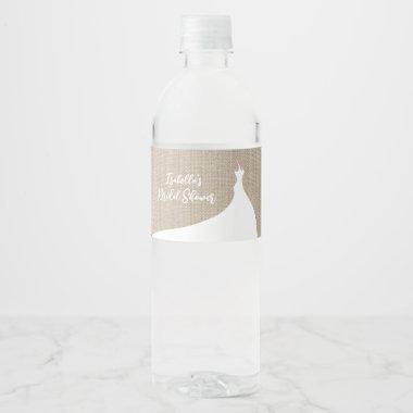 Elegant Bridal Shower burlap Water Bottle Label