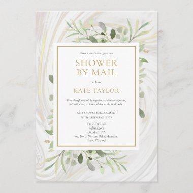 Elegant Bridal Shower By Mail Greenery Leaves Invitations