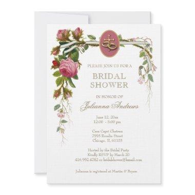 Elegant Bridal Shower Christian Roses Invitations