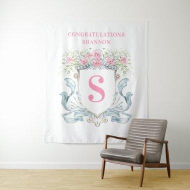 Elegant  Crest w/ Roses Backdrop