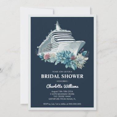 Elegant Bridal Shower Cruise Ship Invitations
