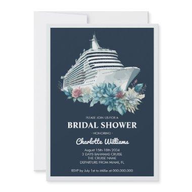 Elegant Bridal Shower Cruise Ship Invitations