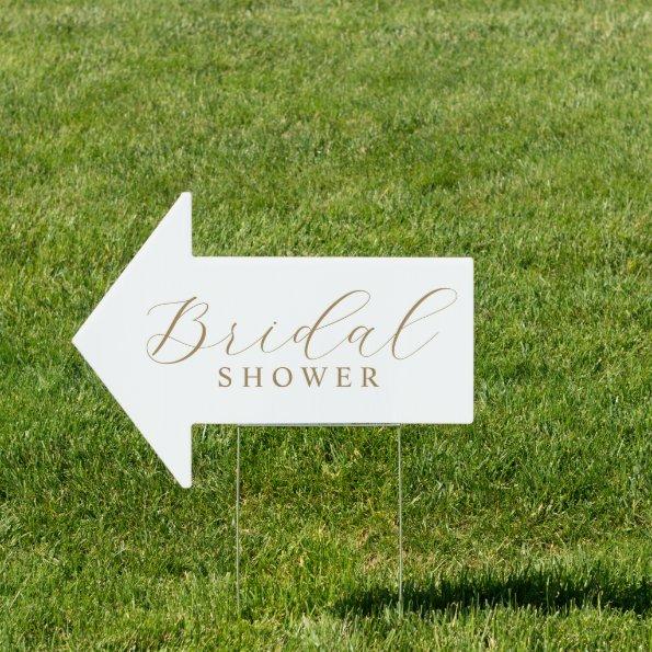 Elegant Bridal Shower Direction Sign Gold