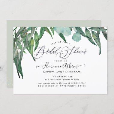 Elegant Bridal Shower Eucalyptus Greenery Invitations