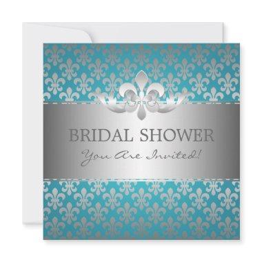 Elegant  Fleur De Lis Blue
