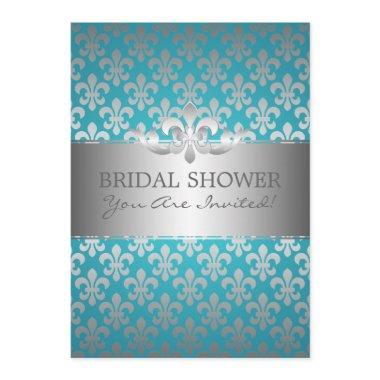 Elegant  Fleur De Lis Blue