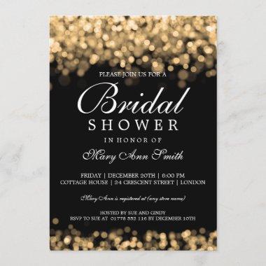 Elegant Bridal Shower Gold Lights Invitations