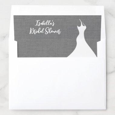 Elegant Bridal Shower gray linen Envelope Liner