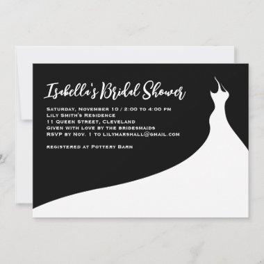 Elegant Bridal Shower Invitations black