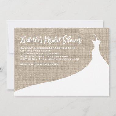 Elegant Bridal Shower Invitations burlap