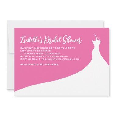 Elegant Bridal Shower Invitations fuchsia