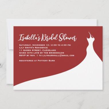 Elegant Bridal Shower Invitations red
