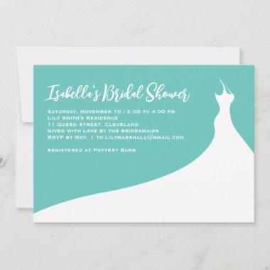 Elegant Bridal Shower Invitations turquoise