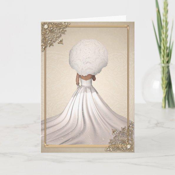 Elegant Bridal Shower Invitations with gold, pearls