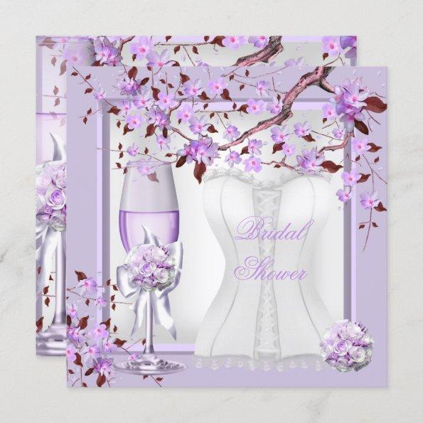 Elegant Bridal Shower Lavender Purple Lilac 4b Invitations