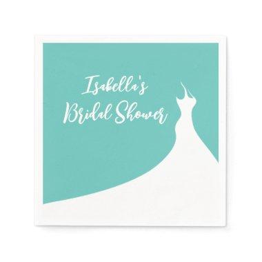 Elegant Bridal Shower Napkin turquoise