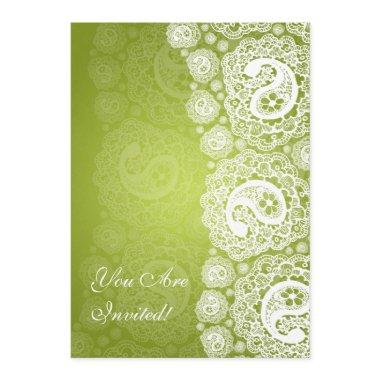 Elegant  Paisley Lace Lime Green