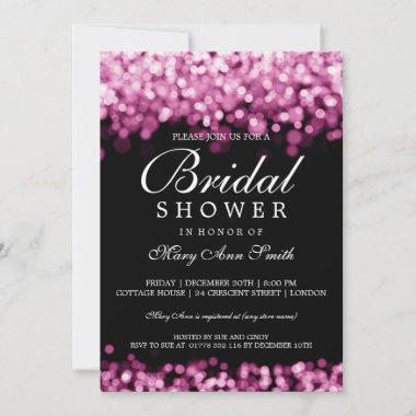Elegant Bridal Shower Pink Lights Invitations