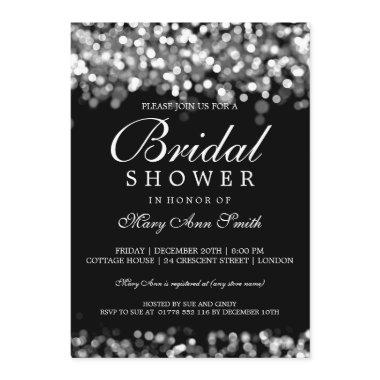 Elegant Bridal Shower Silver Lights Invitations