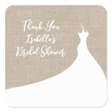 Elegant Bridal Shower Sticker burlap